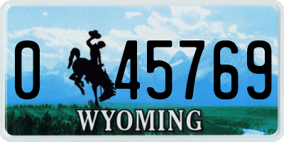 WY license plate 045769