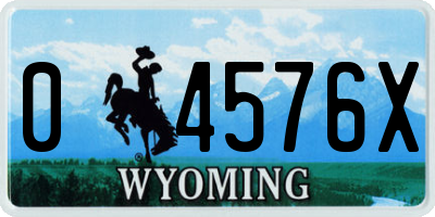 WY license plate 04576X