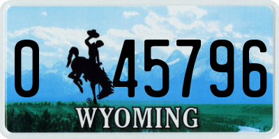 WY license plate 045796