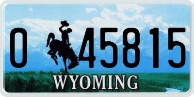 WY license plate 045815