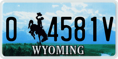 WY license plate 04581V