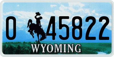 WY license plate 045822