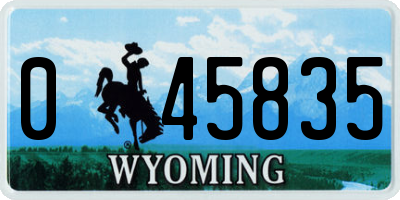 WY license plate 045835