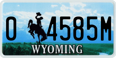 WY license plate 04585M