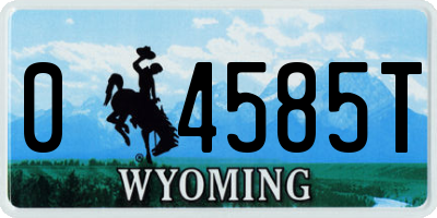 WY license plate 04585T