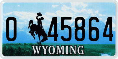 WY license plate 045864