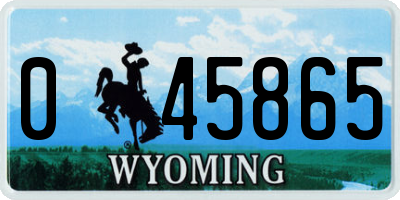 WY license plate 045865