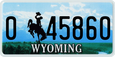WY license plate 04586O