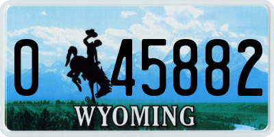 WY license plate 045882