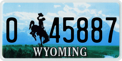 WY license plate 045887