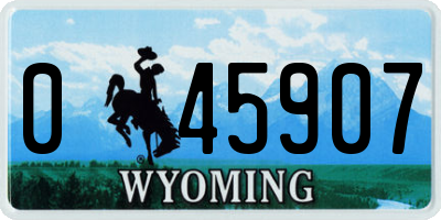 WY license plate 045907