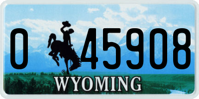 WY license plate 045908