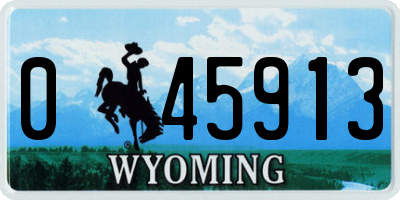 WY license plate 045913