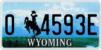 WY license plate 04593E