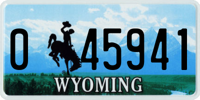 WY license plate 045941