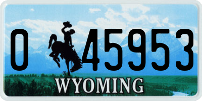 WY license plate 045953