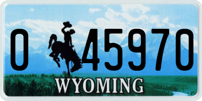 WY license plate 045970