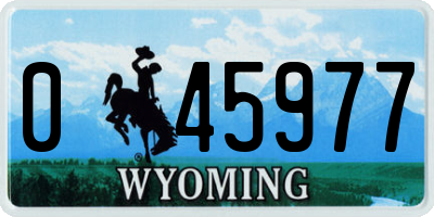 WY license plate 045977