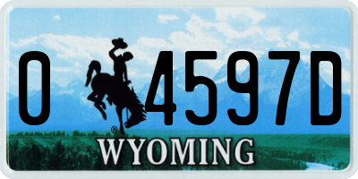 WY license plate 04597D