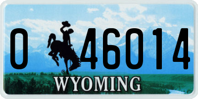 WY license plate 046014