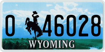 WY license plate 046028