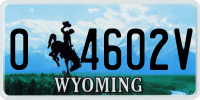 WY license plate 04602V