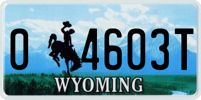 WY license plate 04603T