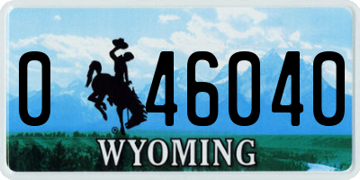 WY license plate 046040