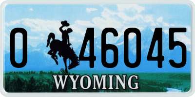 WY license plate 046045