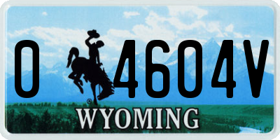 WY license plate 04604V
