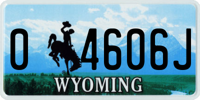 WY license plate 04606J
