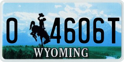 WY license plate 04606T