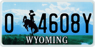 WY license plate 04608Y