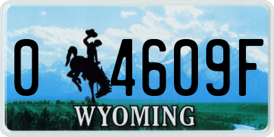 WY license plate 04609F