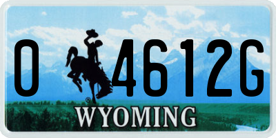 WY license plate 04612G
