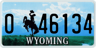 WY license plate 046134
