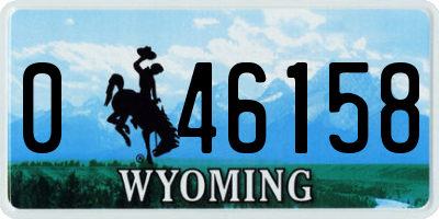 WY license plate 046158