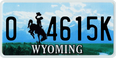 WY license plate 04615K