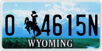 WY license plate 04615N