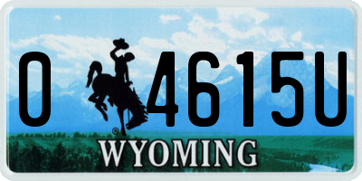 WY license plate 04615U