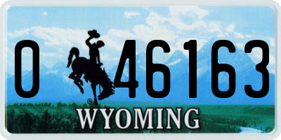 WY license plate 046163