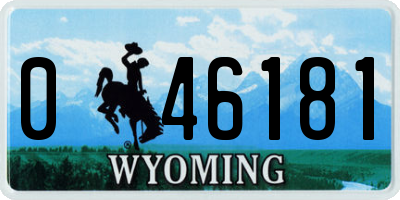 WY license plate 046181