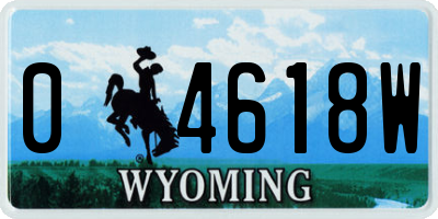 WY license plate 04618W