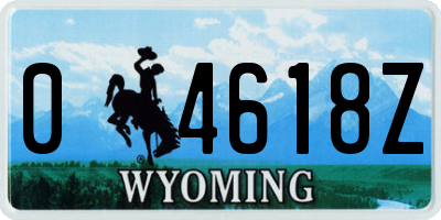 WY license plate 04618Z