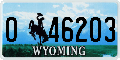 WY license plate 046203