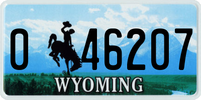WY license plate 046207