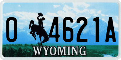 WY license plate 04621A