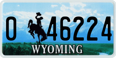 WY license plate 046224