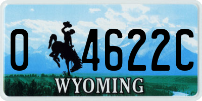 WY license plate 04622C