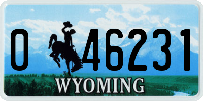 WY license plate 046231